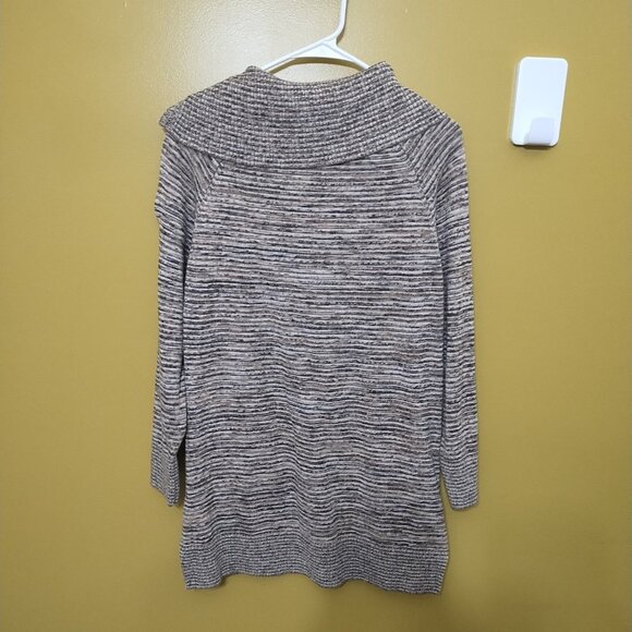 Eight Eight Eight Button Embellish Cowl Neck Striped Cotton Knit Sweater M Boho - Picture 7 of 7